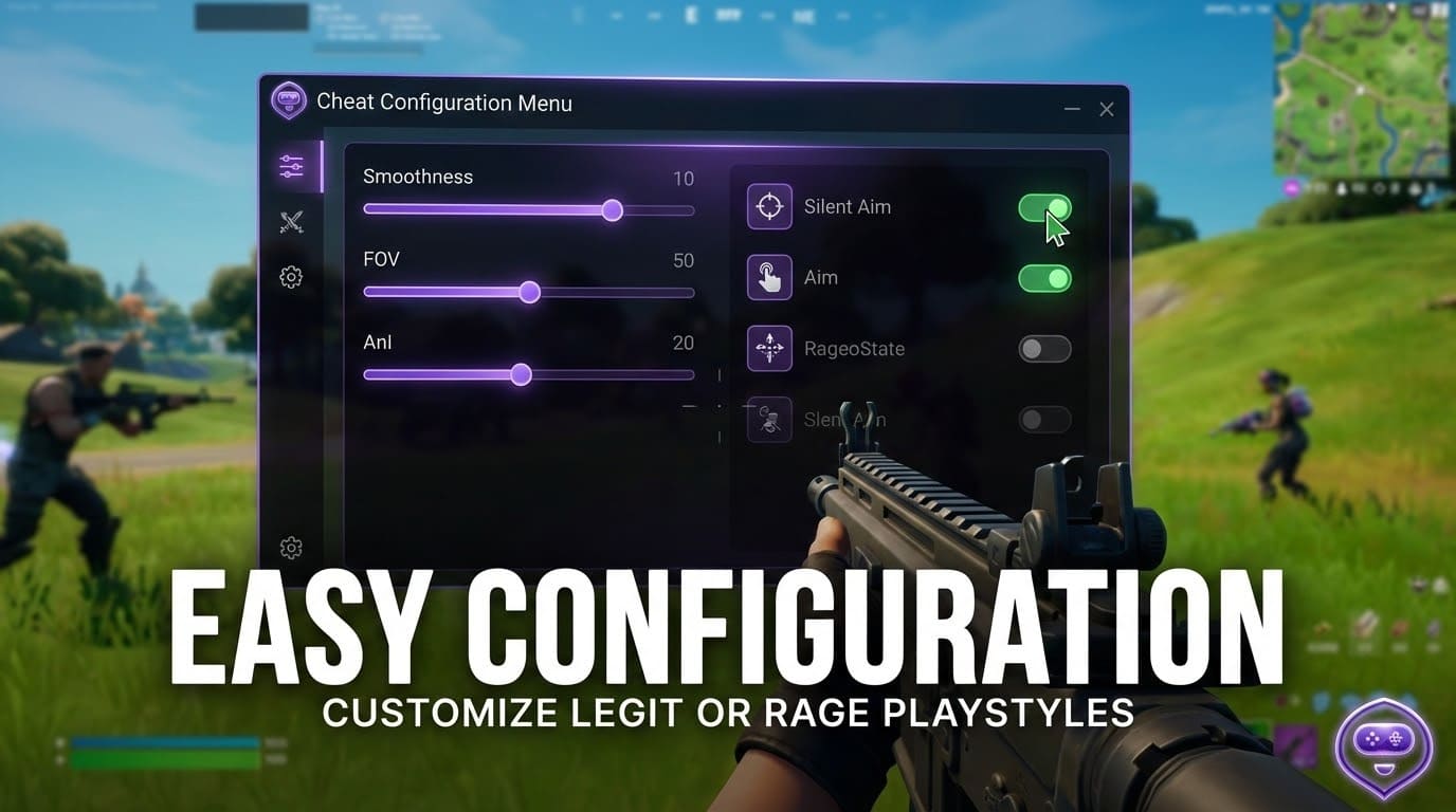 Menu interface of Undetected Fortnite Hacks